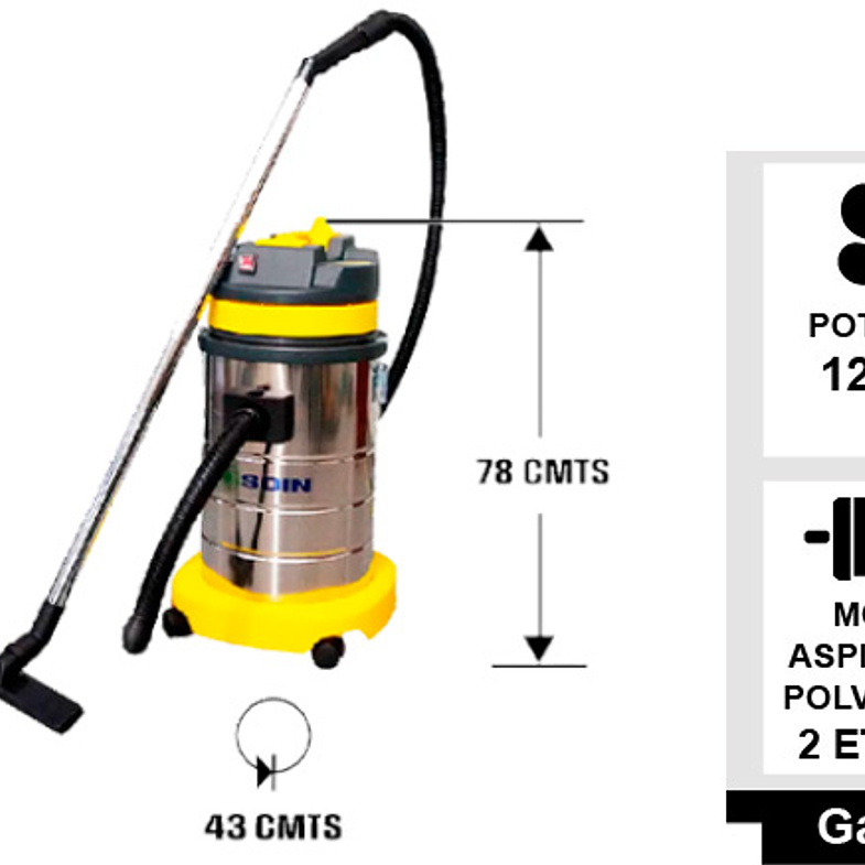 ASPIRADORA INDUSTRIAL POLVO AGUA 30 L SOIN 6