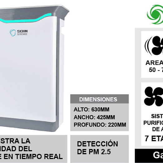 PURIFICADOR DE AIRE DE 7 ETAPAS 70m2 HOME PRO 6