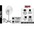 VENTILADOR DE PEDESTAL 30" TECNOPLUS
