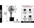 VENTILADOR DE PEDESTAL CON NEBULIZADOR 26" TECNOPLUS