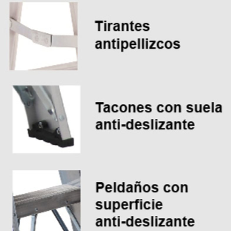 PISO ESCALERA ALUMINIO 3 PELDAÑOS 0.61 MTS CUPRUM 3