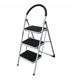 ESCALERA PLEGABLE DE ACERO CON 3 PELDAÑOS - 150 kg