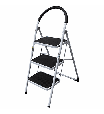 ESCALERA PLEGABLE DE ACERO CON 3 PELDAÑOS - 150 kg