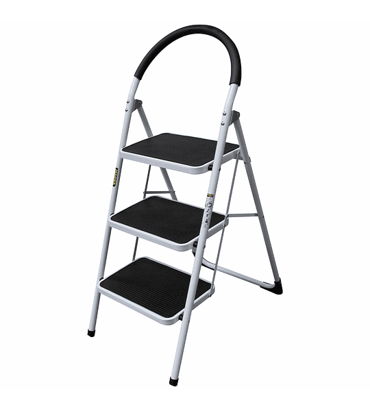 ESCALERA PLEGABLE DE ACERO CON 3 PELDAÑOS - 150 kg
