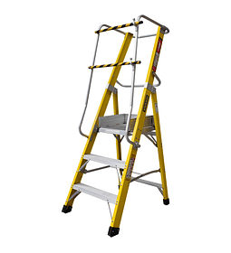 ESCALERA DE PLATAFORMA FIBRA DE VIDRIO 3 PELDAÑOS - 150 kg