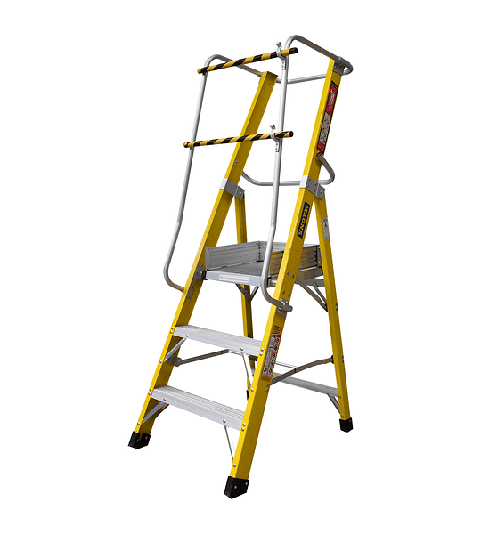 ESCALERA DE PLATAFORMA FIBRA DE VIDRIO 3 PELDAÑOS - 150 kg