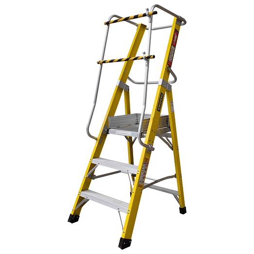 ESCALERA DE PLATAFORMA FIBRA DE VIDRIO 3 PELDAÑOS - 150 kg 1