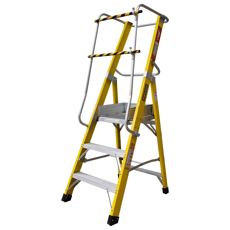 ESCALERA DE PLATAFORMA FIBRA DE VIDRIO 3 PELDAÑOS - 150 kg 1