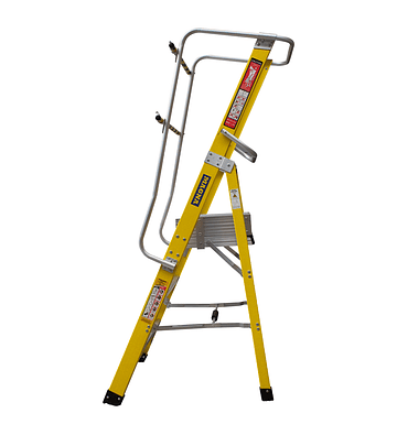 ESCALERA DE PLATAFORMA FIBRA DE VIDRIO 3 PELDAÑOS - 150 kg