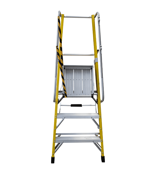 ESCALERA DE PLATAFORMA FIBRA DE VIDRIO 3 PELDAÑOS - 150 kg