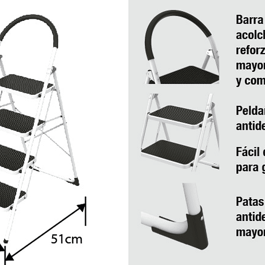 PISO ESCALERA PROFESIONAL ACERO 4 PELDAÑOS (150 KG) 5