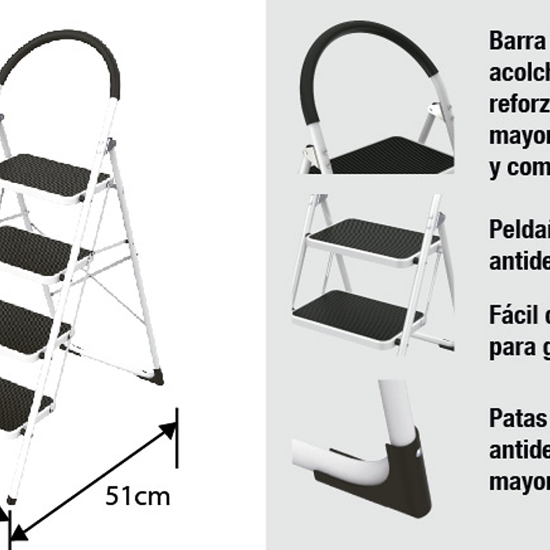 PISO ESCALERA PROFESIONAL ACERO 4 PELDAÑOS (150 KG) 5