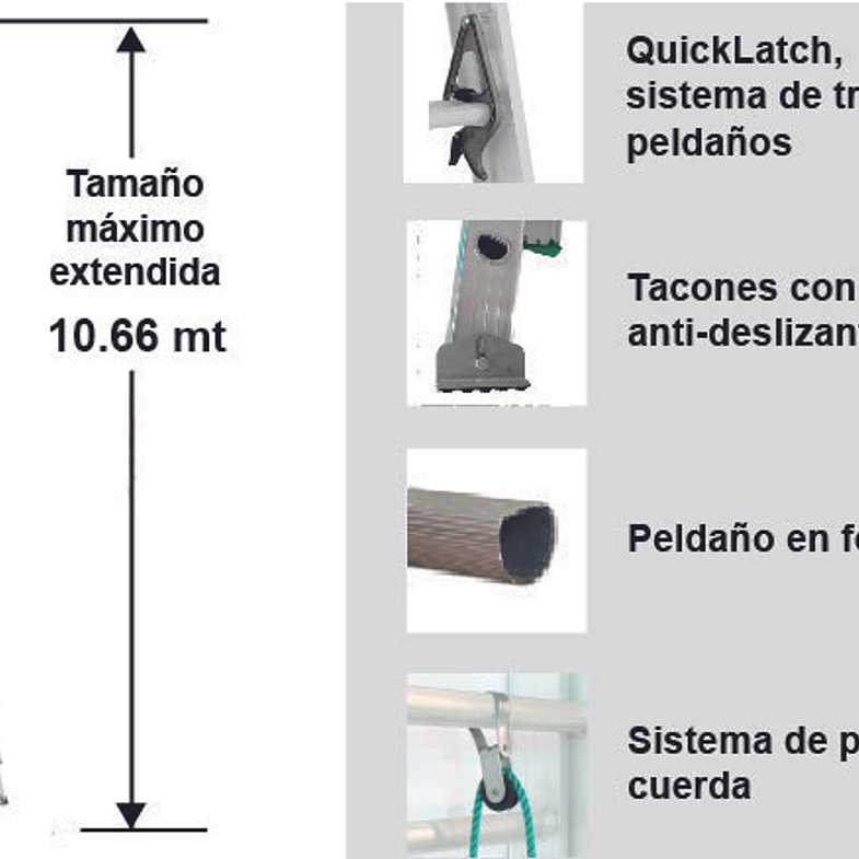 ESC. EXTENSION ALUMINIO 40 PELDAÑOS 10.66M 6
