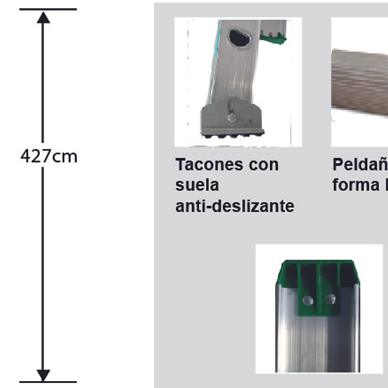 ESCALERA ALUMINIO RECTA SIMPLE 4.27 M CUPRUM 4