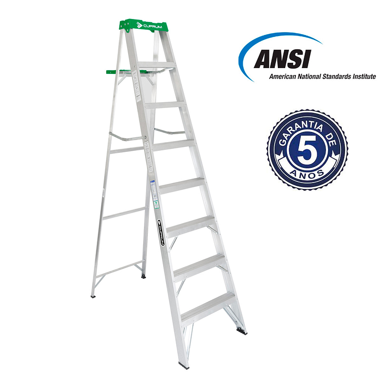 ESCALERA ALUMINIO TIJERA 8 PELDAÑOS 2.44 M. CUPRUM 2