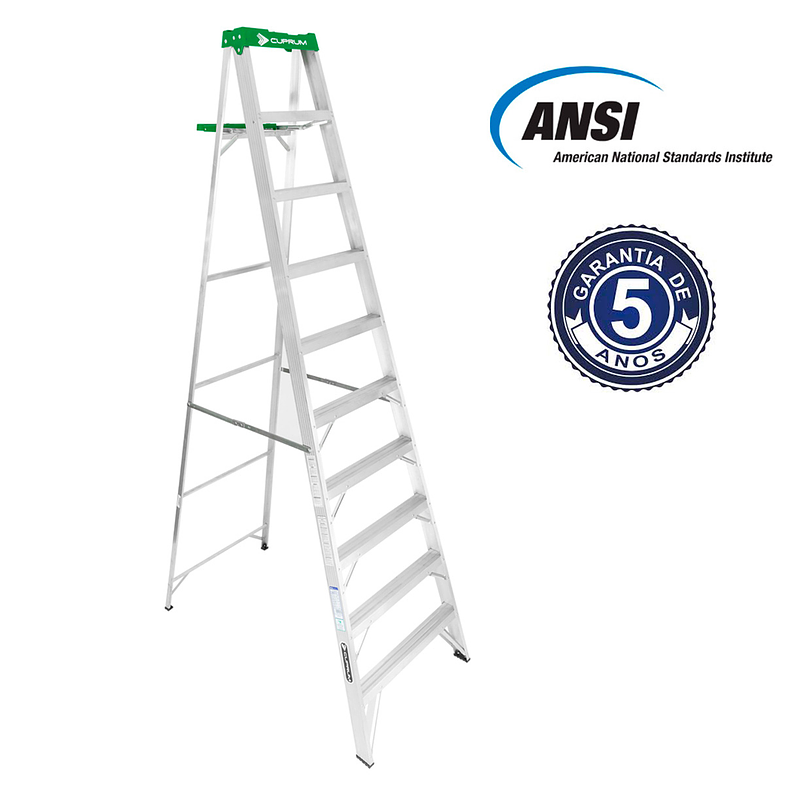 ESCALERA ALUMINIO TIJERA 10 PELDAÑOS 3.05 M. CUPRUM 2