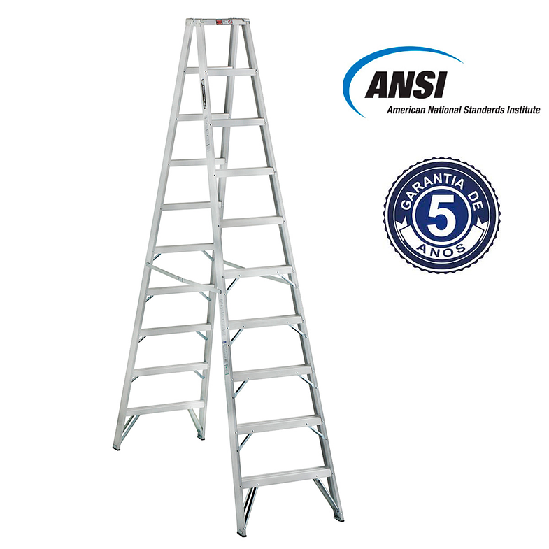 ESCALERA ALUMINIO TIJERA DOBLE ACCESO 10 PELDAÑOS 2