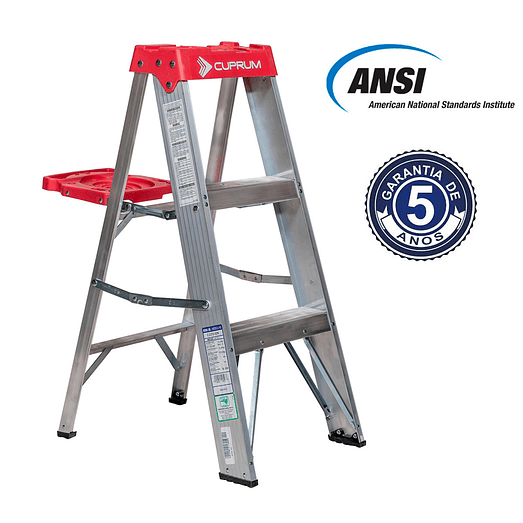 PISO ESCALERA ALUMINIO TIJERA 3 PELDAÑOS 0.87 M. CUPRUM 2