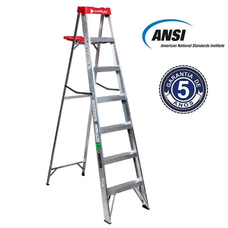 ESCALERA ALUMINIO TIJERA 7 PELDAÑOS 2.13 M. CUPRUM 2