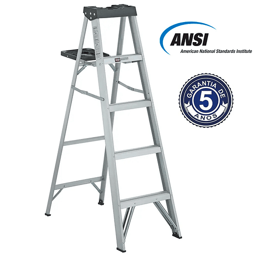 ESCALERA ALUMINIO TIJERA 5 PELDAÑOS 90 KG CUPRUM 2
