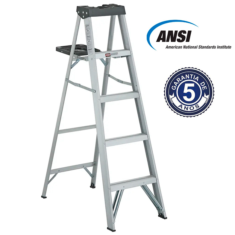 ESCALERA ALUMINIO TIJERA 5 PELDAÑOS 90 KG CUPRUM 2