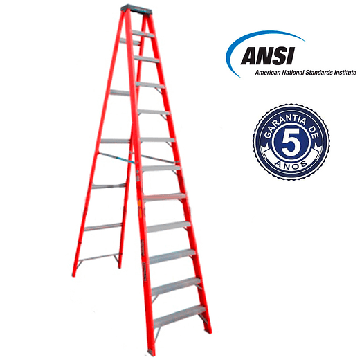  ESCALERA FIBRA DE VIDRIO TIJERA 12 PELDAÑOS 225 KG CUPRUM 2