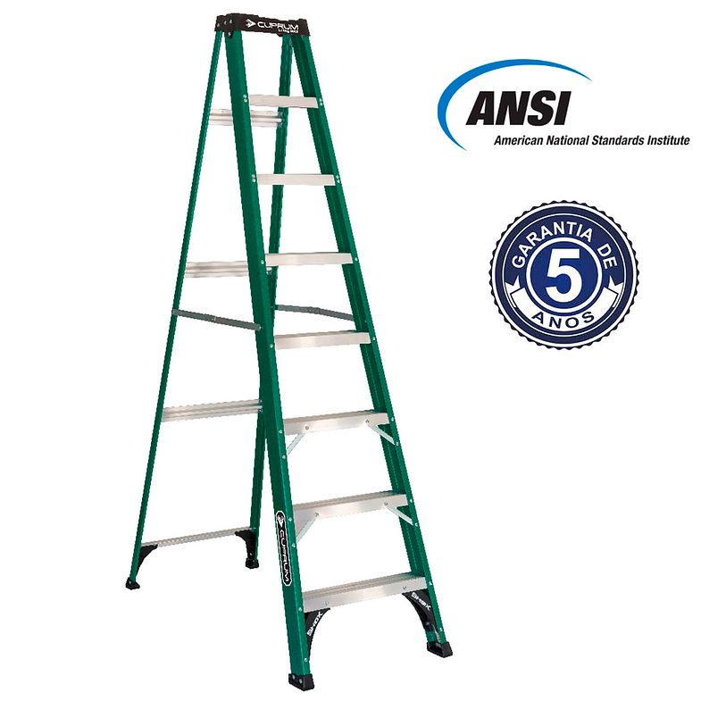 ESCALERA FIBRA DE VIDRIO TIJERA 8 PELDAÑOS CUPRUM 2