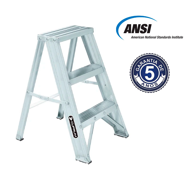 PISO ESCALERA ALUMINIO 3 PELDAÑOS 0.61 MTS CUPRUM 2