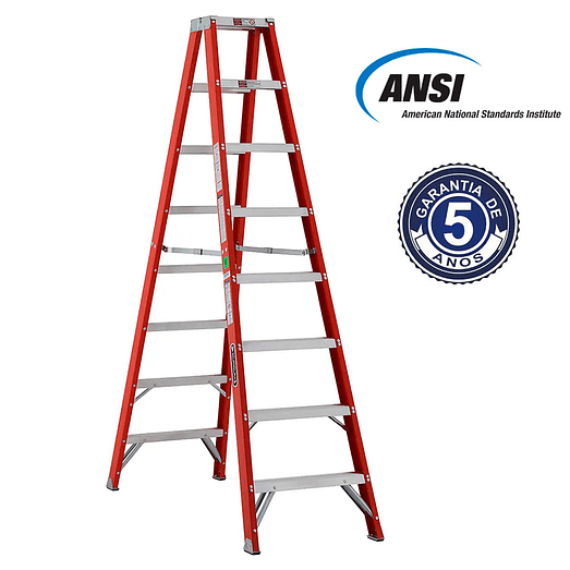 ESCALERA FIBRA VIDRIO TIJERA DOBLE ACCESO 8 PELDAÑOS CUPRUM 2