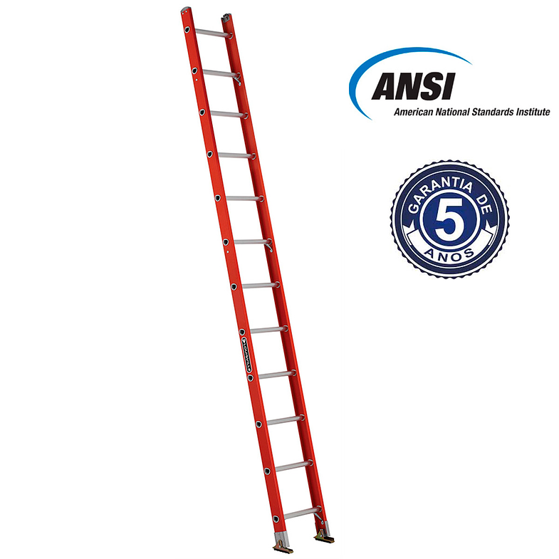 ESCALERA FIBRA VIDRIO RECTA SIMPLE 3.66 M. 12 PELDAÑOS CUPRUM 2