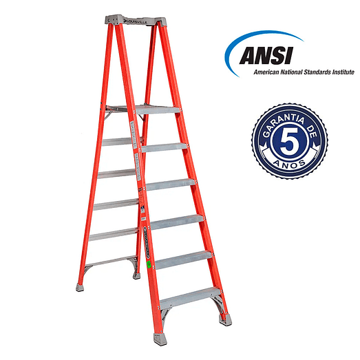  ESCALERA FIBRA VIDRIO TIJERA PLATAFORMA 6 PELDAÑOS CUPRUM 2