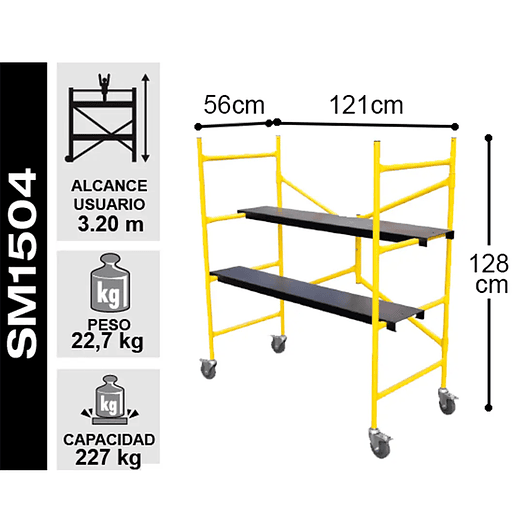 ANDAMIO ACERO PLEGABLE MINI 227kg 3