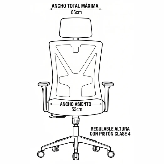 SILLA GERENCIAL ERGONÓMICA BASE NYLON 5