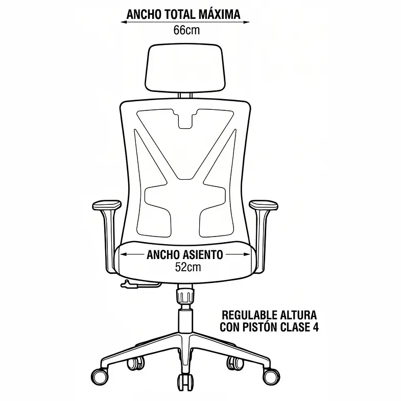 SILLA GERENCIAL ERGONÓMICA BASE NYLON 5