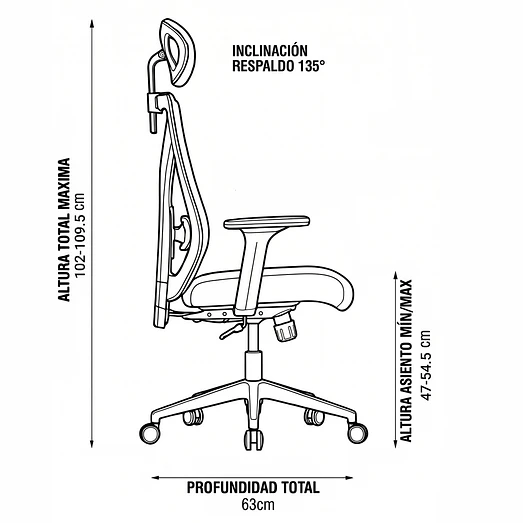 SILLA GERENCIAL ERGONÓMICA BASE NYLON 6