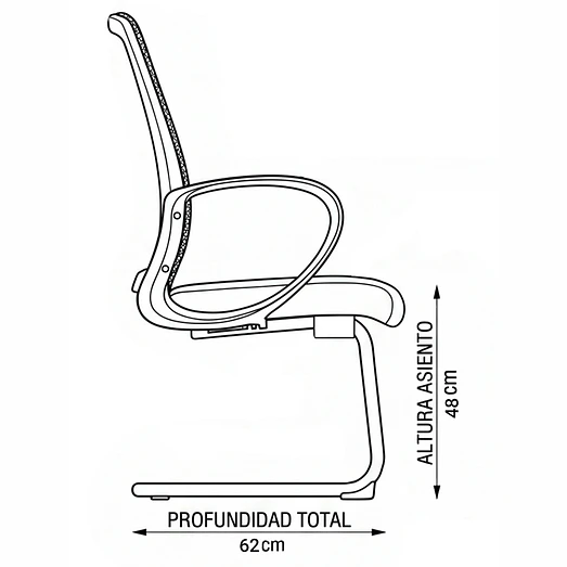 SILLA VISITA BASE METÁLICA 5