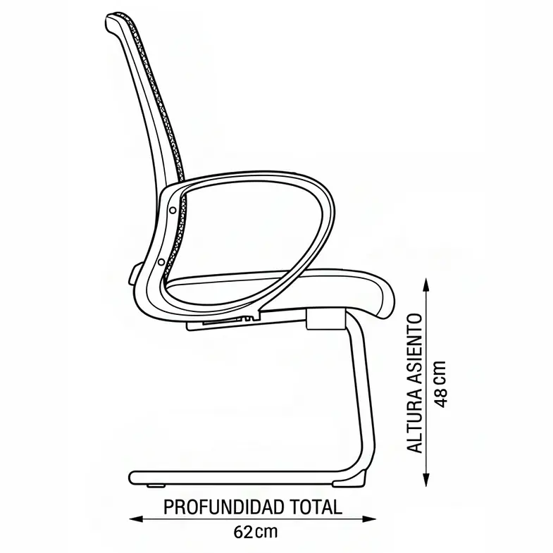 SILLA VISITA BASE METÁLICA 5
