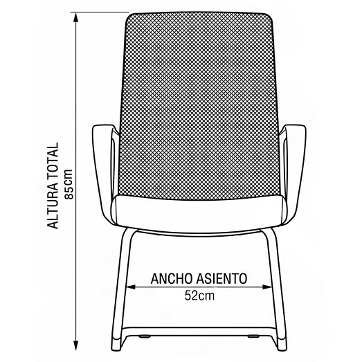 SILLA VISITA BASE METÁLICA 6