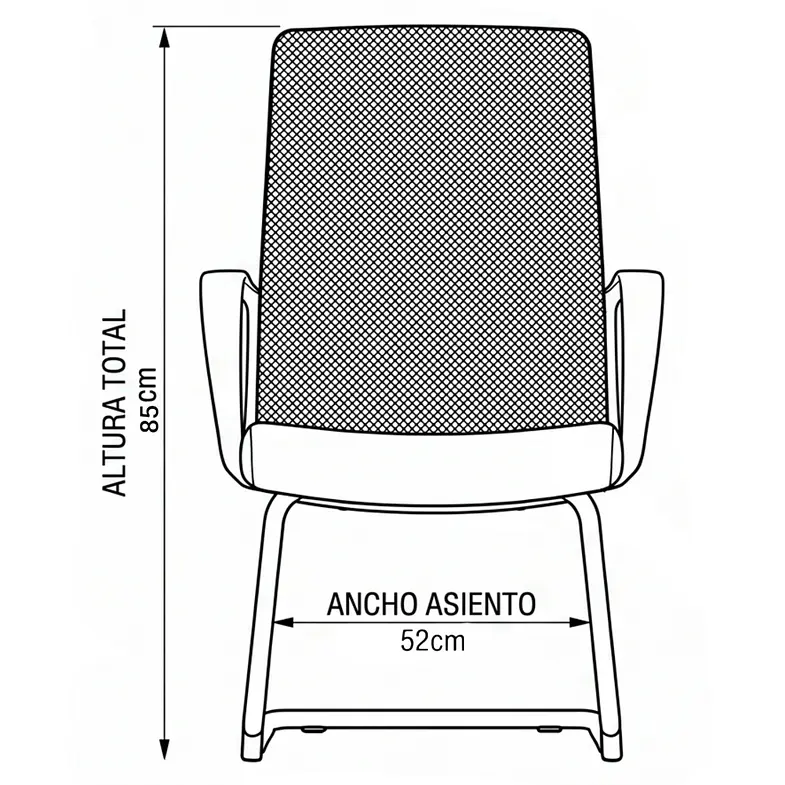 SILLA VISITA BASE METÁLICA 6