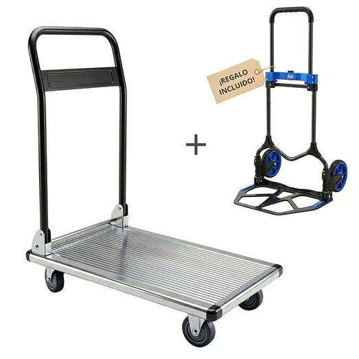 KIT CARRO DE ALUMINIO PLATAFORMA + CARRO PLEGABLE GRATIS 1