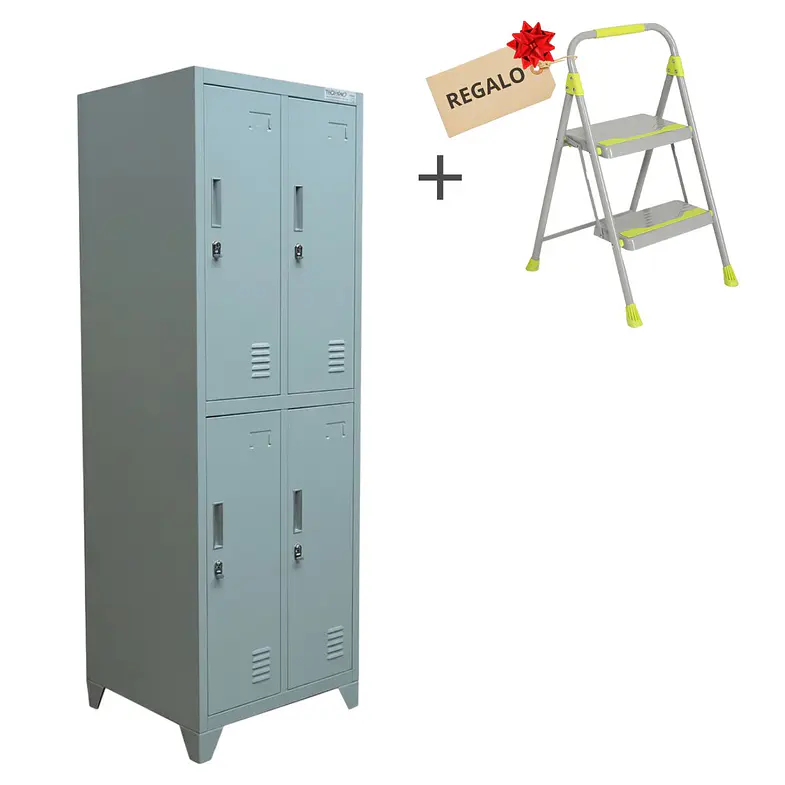 KIT SEGURIDAD Y ORDEN: LOCKER 2 CUERPOS (4 CASILLEROS) + PISO ESCALERA CUPRUM GRATIS 1