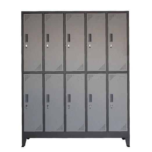 LOCKER METÁLICO ACERO 2 CUERPOS 10 CASILLEROS 2