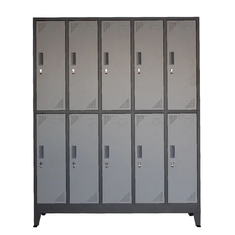 LOCKER METÁLICO ACERO 2 CUERPOS 10 CASILLEROS 2