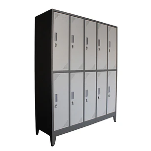 LOCKER METÁLICO ACERO 2 CUERPOS 10 CASILLEROS