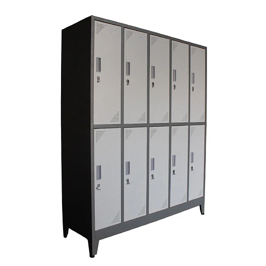 LOCKER METÁLICO ACERO 2 CUERPOS 10 CASILLEROS 1
