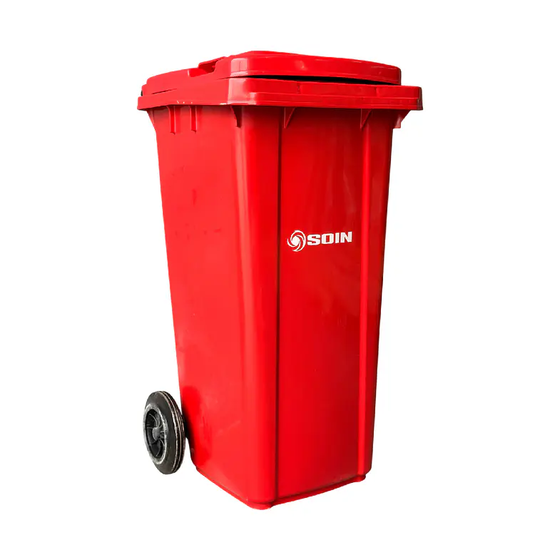 Contenedor de Basura Rojo 120L con Ruedas Soin 1