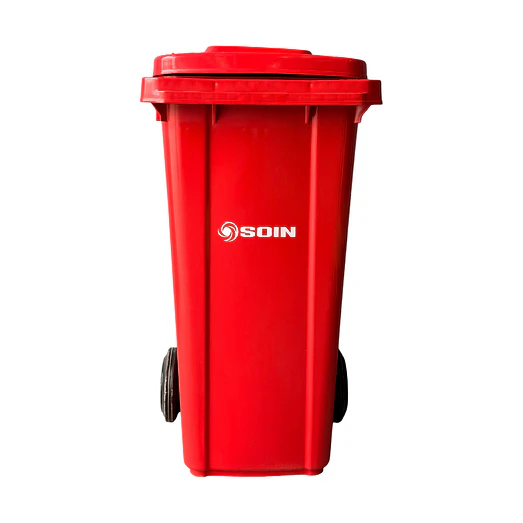 Contenedor de Basura Rojo 120L con Ruedas Soin 2
