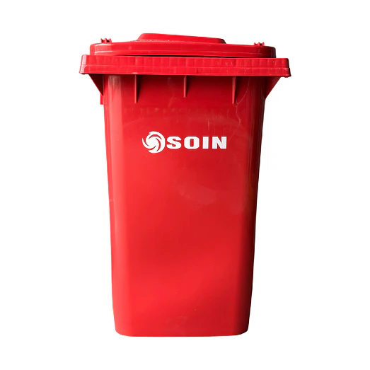 Contenedor de Basura Rojo 360L con Ruedas Soin 1