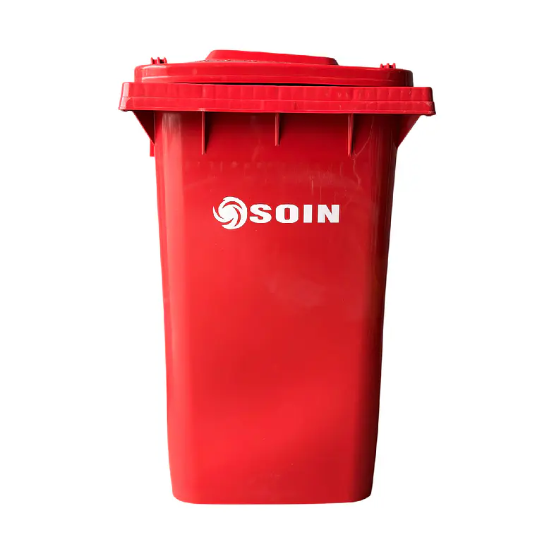 Contenedor de Basura Rojo 360L con Ruedas Soin 1