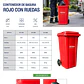 Contenedor de Basura Rojo 240L con Ruedas Soin - Miniatura 4